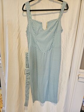 ASOS Mint Blue Polka Dot Midi Dress